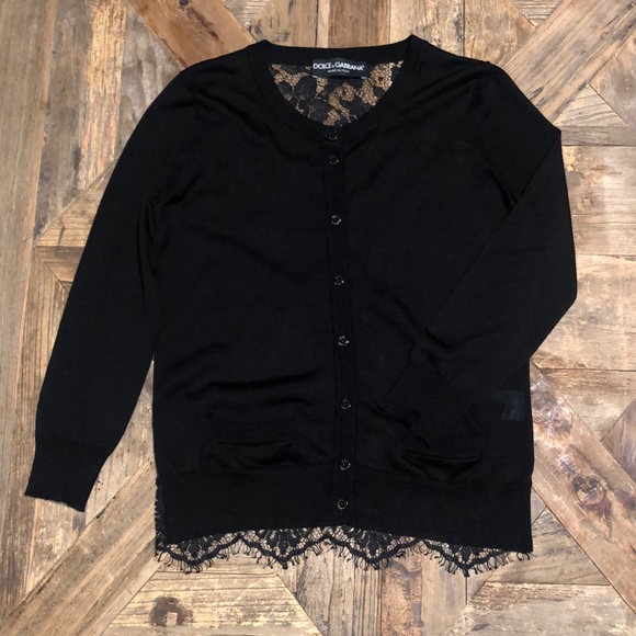 Dolce & Gabbana Silk Lace Back Cardigan XS-S - Picture 1 of 9
